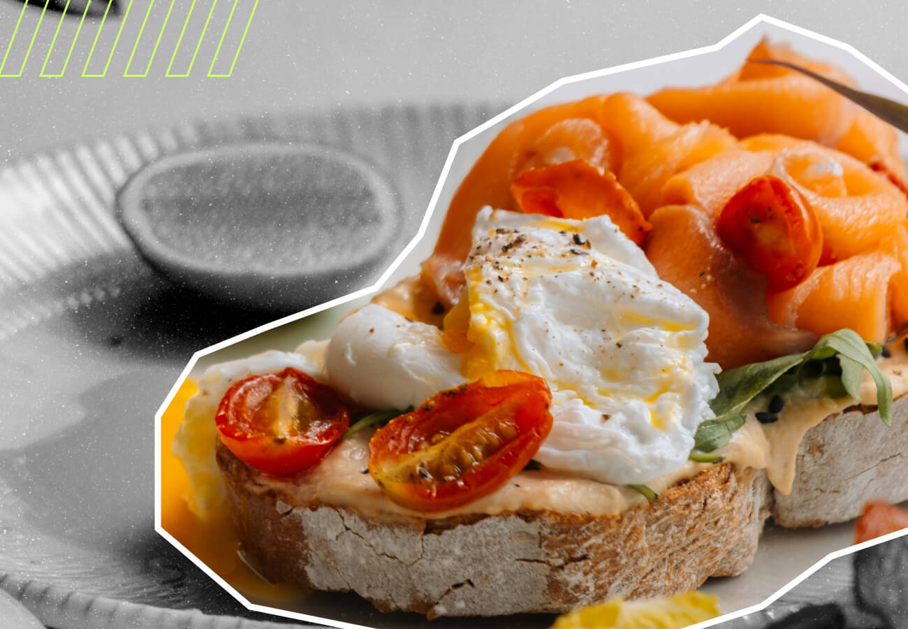 Salmon and eggs on toast