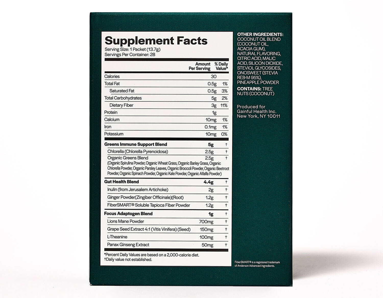 Gainful Performance Greens Ingredients